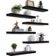 thumbnail image 1 of Estantes flotantes GXYAWPJ de madera negra para pared, juego de 6, 1 of 7