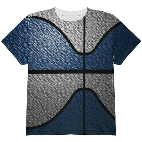 Championship Basketball Navy Blue & Grey All Over Youth T Shirt
