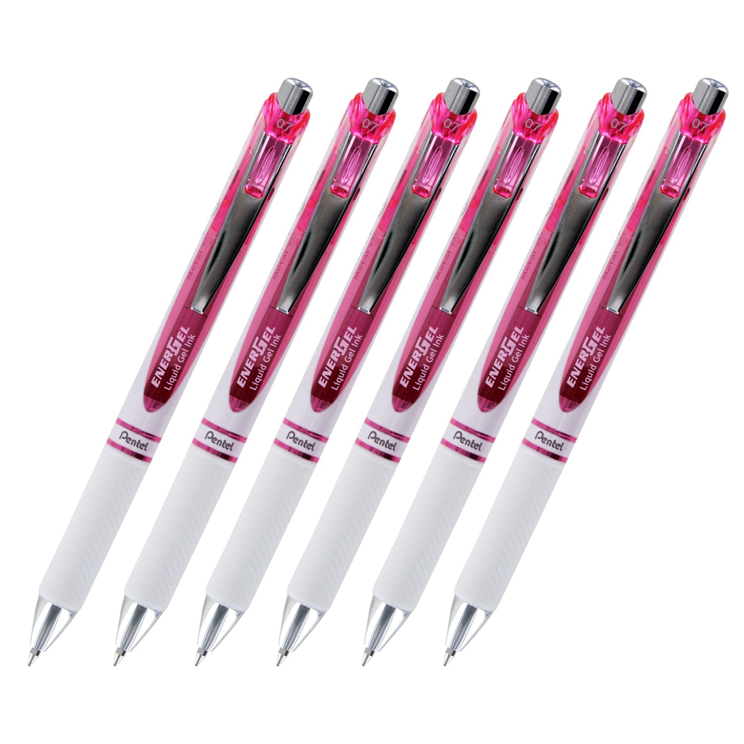 Pentel EnerGel Deluxe Pearl RTX Liquid Gel Ink Pen Set Kit, Pack of 3 with 4 Refills (Pearl Pink - 0.7mm)