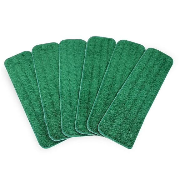Arkwright Home Economy Microfiber & Wet Flat Mop Pads, Value Pack of 12, Green