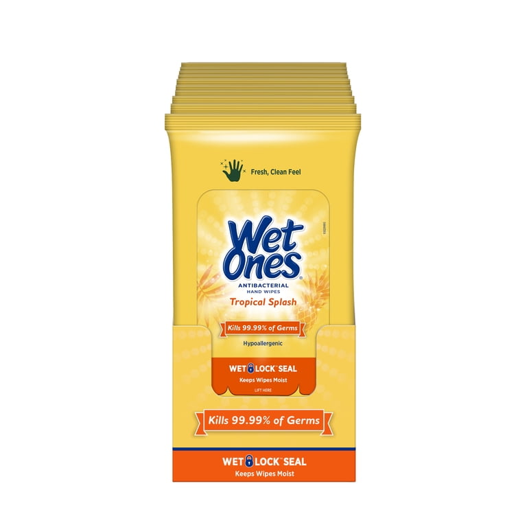 Wet Ones Antibacterial Hand Wipes, Tropical Splash, 10-Pack photo 4