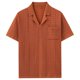 thumbnail image 4 of Camisa informal de manga corta con solapa y corte ajustado, transpirable, de poliéster, para hombre, 4 of 6