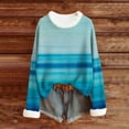 thumbnail image 5 of Aobny Blue Birthday Outfits for Women Sweatshirt Long Sleeve Fleece Pullover Crew Neck Gradient Birthday Shirt,XXL, 5 of 5