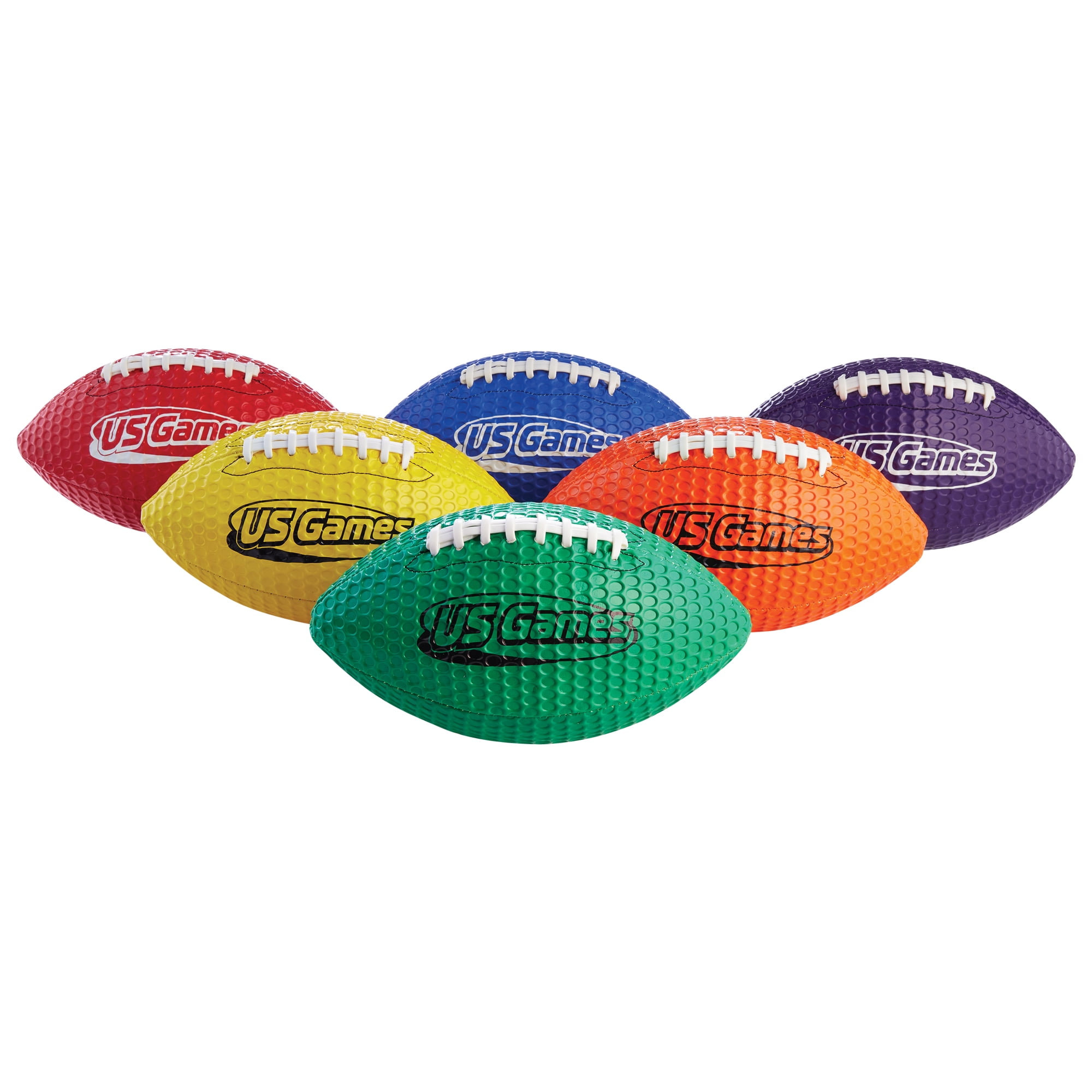 US Games EZ Grab Junior Multicolor Footballs, 6-Pack