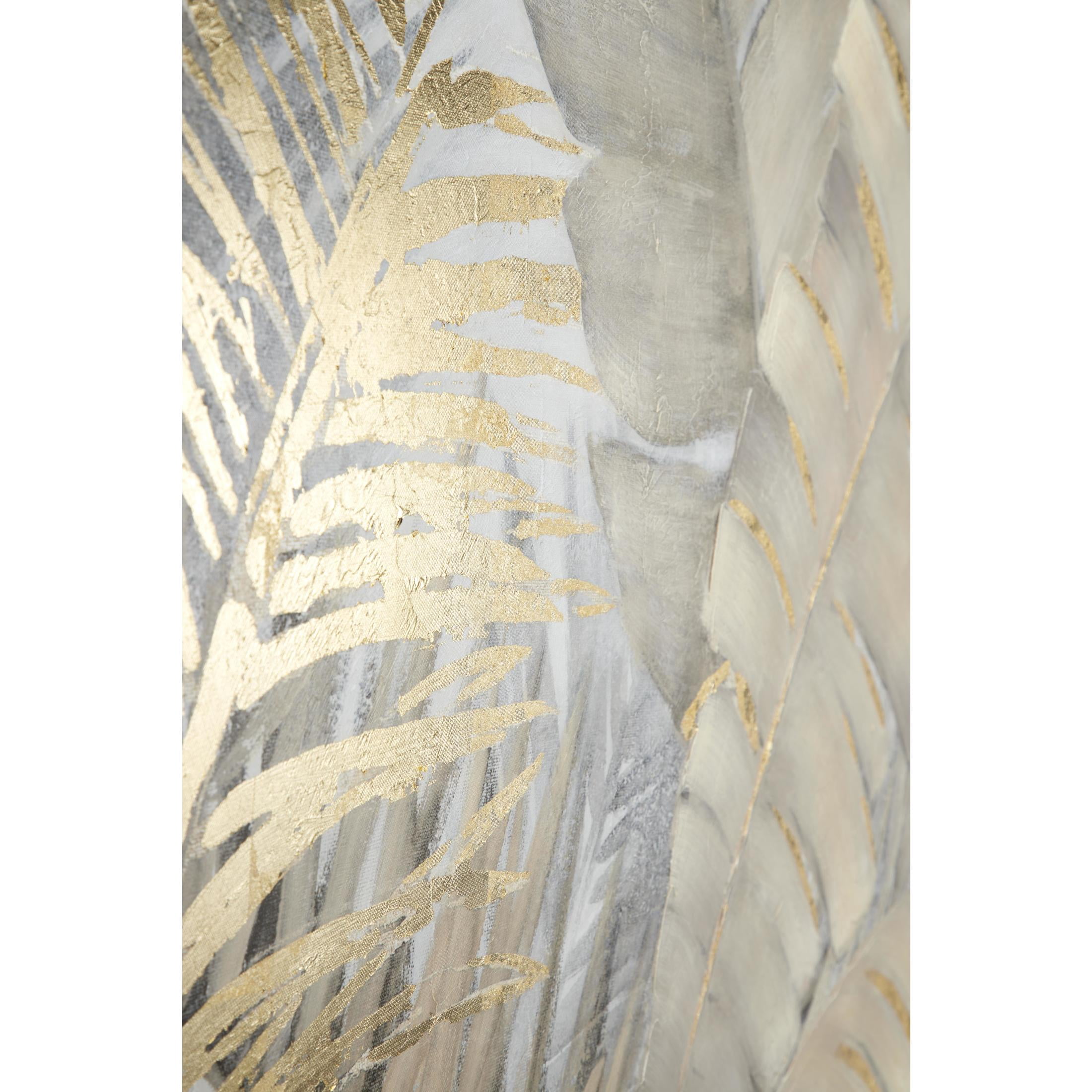 40" x 40" Metallic Layered Leaf Palm Tree Framed Wall Art with Gold Foil Accents, by CosmoLiving by Cosmopolitan