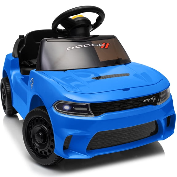 Licensed Dodge Ride on Toy, Toddler Electric Car for Kids 1 to 3 with Music,Horn-Blue