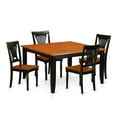 thumbnail image 2 of East West Furniture  Dining Set Includes a Square Table with Butterfly Leaf and 4 Kitchen Chairs, Black & Cherry, 2 of 5