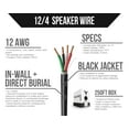 thumbnail image 2 of Voltive 12/4 Speaker Wire - CL3 - In-Wall & Direct Burial - OFC - 250FT - Black, 2 of 6