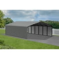 thumbnail image 3 of Arrow 29 x 20 x 9 ft Charcoal Steel Carport With 2 Side Wall Kit, 3 of 15