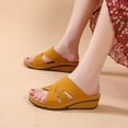 thumbnail image 5 of HAOTAGS Wedge Sandals for Women Slide Sandals Casual Beach Shoes Yellow Size 7.5, 5 of 5
