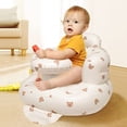 thumbnail image 4 of Silla inflable para bebés de 3 a 36 meses, silla inflable para bebés con bandeja, sofá con respaldo para bebés con bomba de aire integrada para interiores y exteriores (Brown Bear), 4 of 6