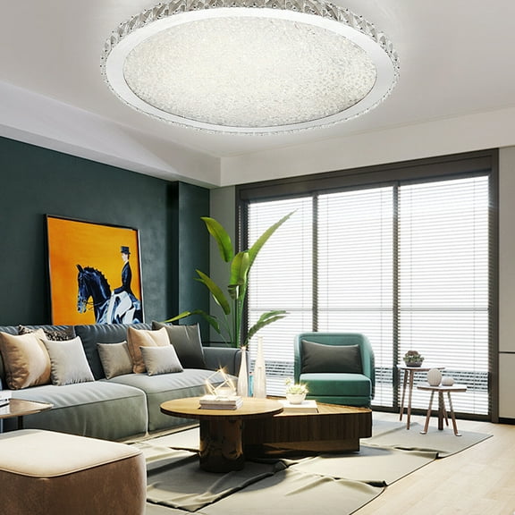 30W Crystal LED Ceiling Light Fixture Pendant Lamp Flush-Mount Chandelier for Kitchens, Living Rooms