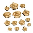 thumbnail image 1 of Deadly Bear Trap Wood Mini Charms Shapes DIY Craft Jewelry - No Hole - 18mm (17pcs), 1 of 7
