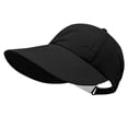 thumbnail image 3 of HuangHuanChen Sun Visor Hats for Women Wide Brim Sun Hat Lightweight Packable Ponytail Hat Comfortable Quick-Dry Sun Visor Casual Visor Cap Outdoor Activities Black A, 3 of 7