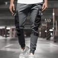 thumbnail image 2 of Buigttklop Mens Hiphop Jogger Sweatpants Cargo Streetwear Punk Pants with Multi-Pockets, 2 of 6