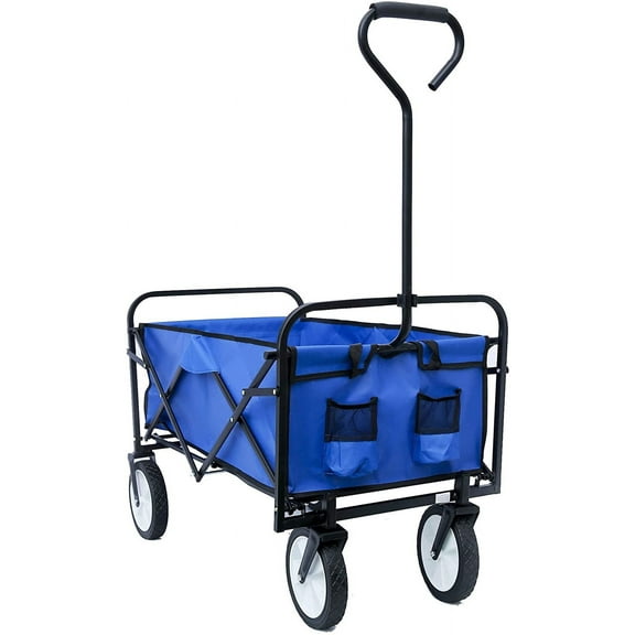 Kaito TC3015 Folding Collapsible Wagon Utility Storage Cart for Outdoor Camping - Blue