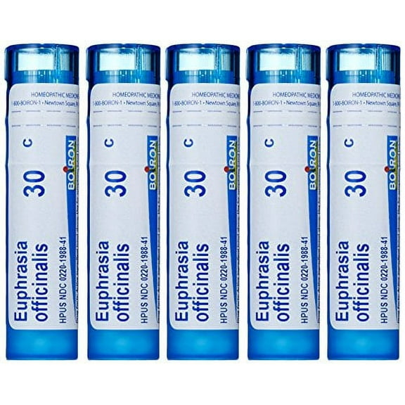 Boiron Euphrasia Officinalis 30C (Pack of 5), Homeopathic Medicine for Red, Itchy Eyes  and Runny Nose due to Allergies or Colds
