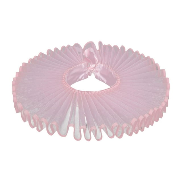 Rongfmy Collier de Clown Plissé à Volants Col pour Médiéval Élisabéthain Renaissance Rose