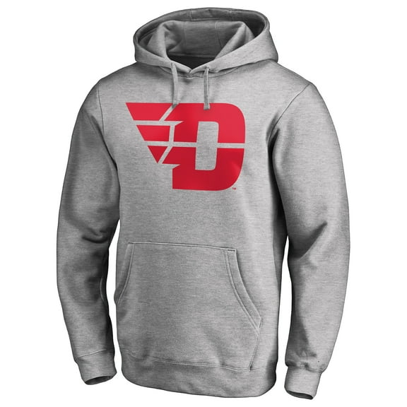 Men's Ash Dayton Flyers Primary Team Logo Pullover Hoodie