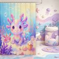 thumbnail image 2 of Manfei Magical Axolotl Shower Curtain 72Wx78L,Pastel Ocean Animal Bath Curtain, 2 of 5