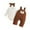 Brown, variant on Boys Cute Bear Print Corduroy Overalls with Long Sleeve Top, Sizes 6-12M