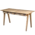 thumbnail image 3 of Recycled Teak Wood Brux Art Deco Writing Desk with 3 Drawers, 3 of 5