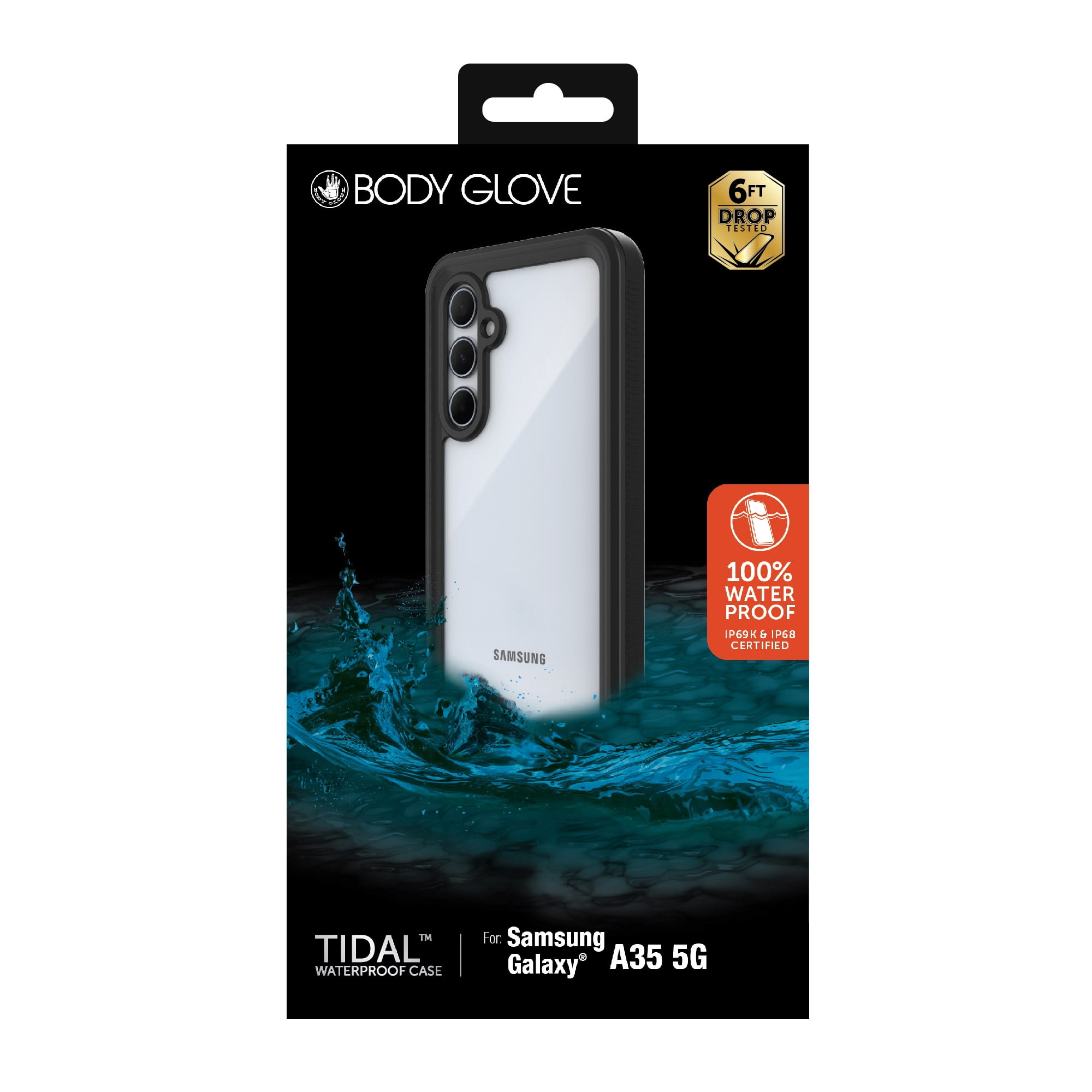 Body Glove Tidal Waterproof Phone Case for Samsung Galaxy A35 5G - Black