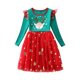 thumbnail image 1 of Odeerbi Niñas Navidad Estrella Lentejuelas Sparkly Tulle Vestido Primavera Otoño Manga Larga Princesa Vestidos Niños Ciervos Imprimir Malla Vestido, 1 of 9