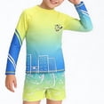 thumbnail image 4 of Tauxra Boys Long Sleeve Swim Set Upf 50 Plus Rash Guard, 3 Piece Swimsuit with Swim Trunks and Cap for Men, Quick Dry Bathing Suit with Bear Print and Food Pattern, 4 of 9