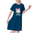 thumbnail image 1 of RXIRUCGD 2025 Vêtements d'Été pour Enfants 3-12 Ans Mode Imprimée Pyjama Rêveur Mi-Mollet Chemise de Nuit, 1 of 3