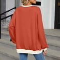 thumbnail image 7 of ClodeEU Womens Plus Size Sweatshirts,Long Sleeve Crewneck Color Block Casual Loose Pullovers Orange,Womens Plus L, 7 of 7