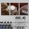 thumbnail image 2 of wall26 Framed Canvas Print Wall Art Set Baseball, Mitt, Football &amp; Basketball Sports Athletes Photography Realism Contemporary Scenic Colorful for Living Room, Bedroom, Office - 24"x36", 2 of 5