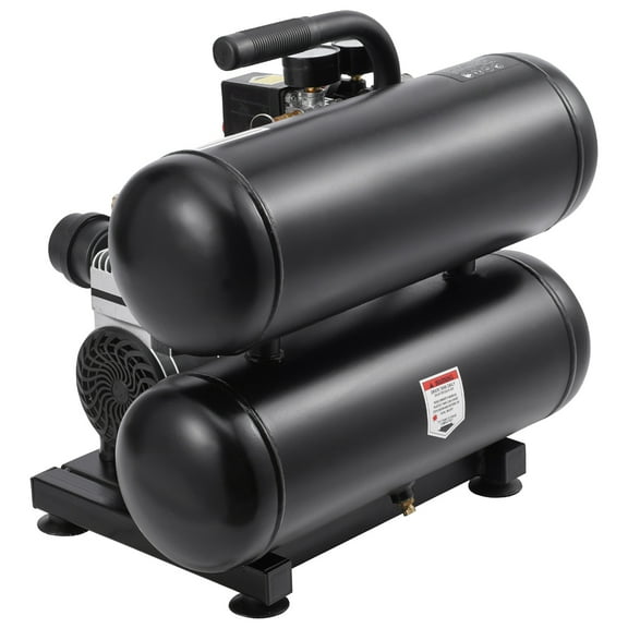 KFFKFF Air Compressor with 4.6 Gallon Steel Tank, 1HP & 2.2 CFM@90 PSI, Oil-Free Operation & Maximum 120PSI, 80dB Quiet Portable Unit for Auto Maintenance, Tire Filling, and Spray Paint Jobs