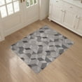 thumbnail image 3 of ODIKA 3'x5' Grey Brown Geometric Illusion Design Washable Throw Rug Modern 3D Cube Pattern with Style Stain Resistant, Low Profile, Non-Slip for Entryway, Kitchen, Mudroom, 3 of 7