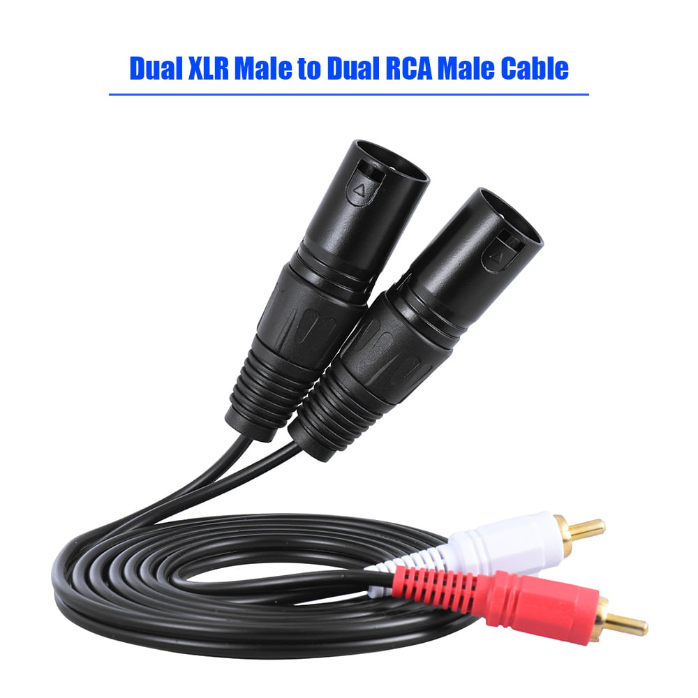 ammoon 1,5 m 5 pies Cable de Audio Estéreo Cable Dual XLR Hembra a Dual RCA Jack Enchufe para la Mesa de Mezclas Mezclador Micrófono Amplificador 