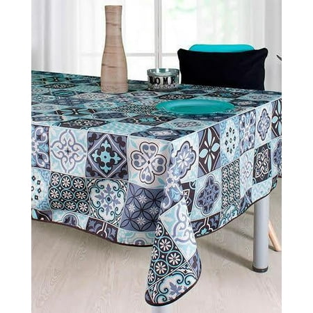 

Panots Blue 100% Polyester Stain Resistant Tablecloth 137 x 59 inch