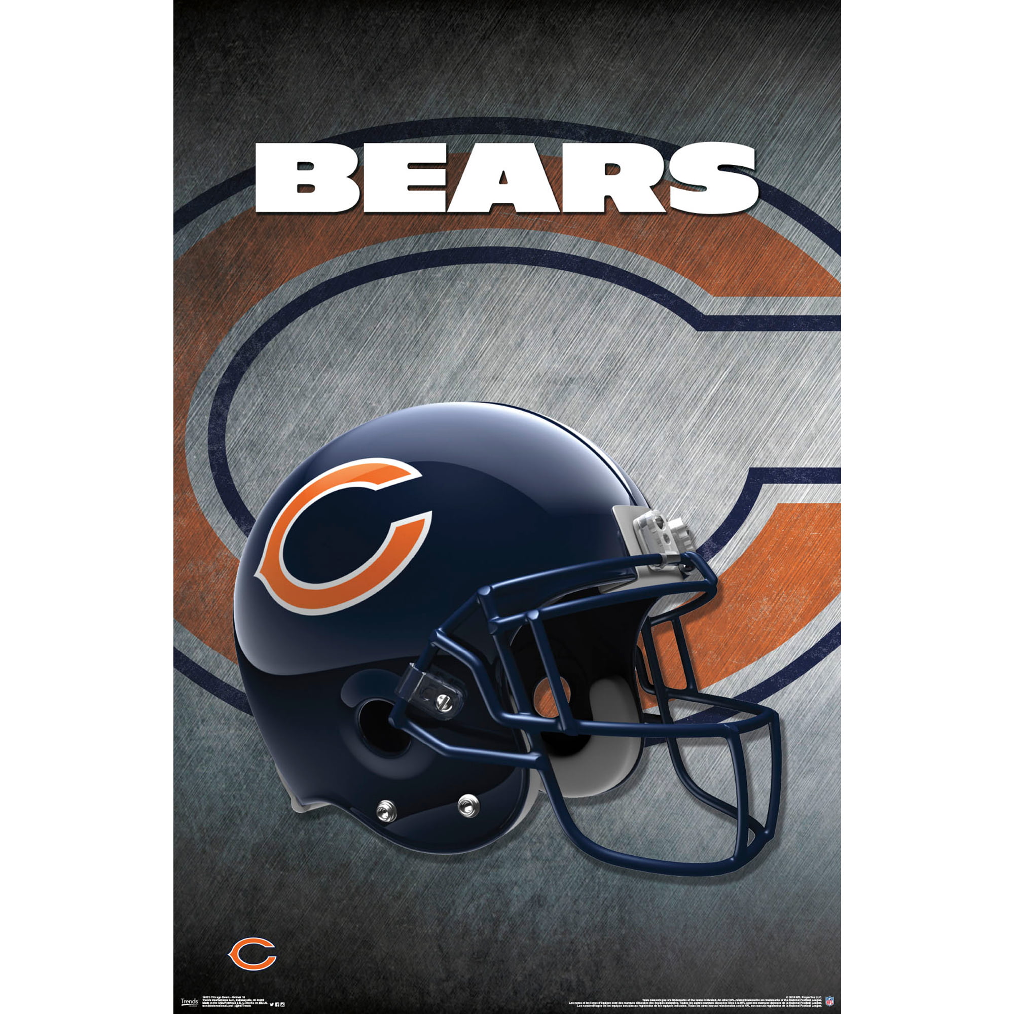 Chicago Bears Helmet 22'' x 34'' Logo Poster - No Size - Walmart.com