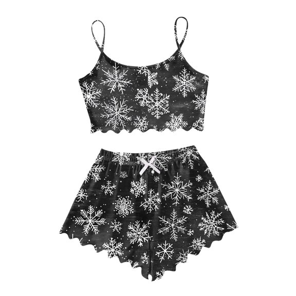 Women'S Christmas Pajamas 2 Piece Silk Pjs Womens Pajama Sets Shorts And Cami Top Women Lounge Set Cute Christmas Pajamas