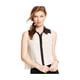 thumbnail image 1 of Blusa con botones colorblock Material Girl para mujer blanco XX-Large, 1 of 2