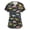 Dark Gray-A#2062CC, variant on Cartoon Animal Print Scrub Top Women S-5XL Plus Size Women Nurse Uniform with Pocket Stretchy V Neck Short Sleeve Womens Scrub Tops