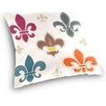 thumbnail image 4 of GZHJMY Fat Tuesday Throw Pillow Covers Cute Fleur De Lis Colorful Pillowcase Mardi Gras Sofa Decor Carnival Housewarming Gift 18" × 18", 4 of 6