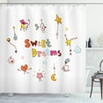 thumbnail image 1 of Ambesonne Saying Shower Curtain, Linear Stars and Heart Print, 69"Wx84"L, Multicolor, 1 of 3