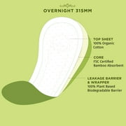 Pee Safe Peesafe Organic Cotton Biodegradable Sanitary Pads, Overnight | Anti-Bacterial | Superb Absorbency | Long Lasting Protection | Skin Friendly | Comfortable & Easy