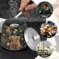 thumbnail image 4 of Yayeee Ashtray with Lid for Cigarette Smokeless Stainless Steel Home Ash Holder, Cows and Flowers, 4 of 7