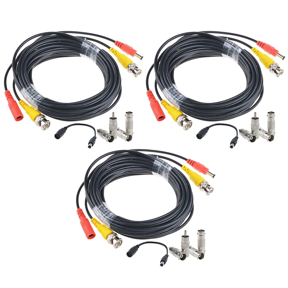 ABLEGRID BNC video power cable security camera wire cord for CCTV DVR