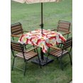 thumbnail image 4 of Outdoor Tablecloth with Umbrella Hole for Patio/Picnic/Party/Camping, Red Lobsters Coastal Waterproof Table Cloth Square Cover Washable, Lemon Summer Leaves Nautical (60"x 60"), 4 of 9