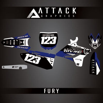 Attack Graphics Custom Fury Complete Bike Restyle Graphics Kit Compatible with Polisport MX Restyling Kit for Yamaha YZ250 2017
