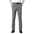 thumbnail image 2 of Handshe Men's Business Casual Suit Pants with Solid Color Stylish Office Wear,Plus Size, 2 of 9