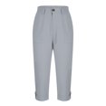 thumbnail image 5 of UVEASISHA Capri Pants for Women High Waisted Cargo Capris Rolled Hem Summer Cropped Pants with Pockets Pantalones de verano para mujer Gray XL, 5 of 8