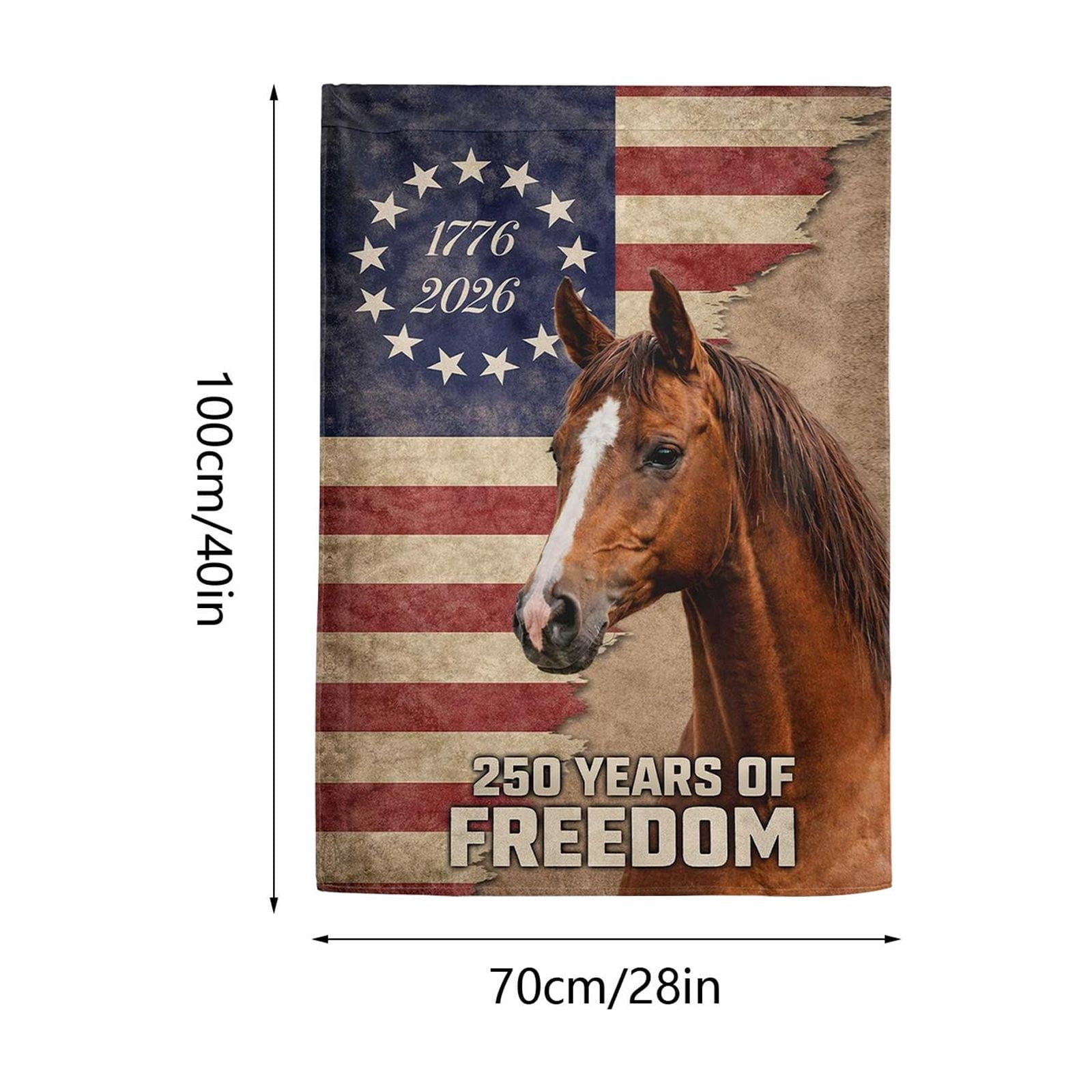 250 Anniversary USA Flag American Double Sided Garden Flag Patriotic Horse USA Flag 1776-2026 Outdoor Yard Decor Independence Day Decoration
